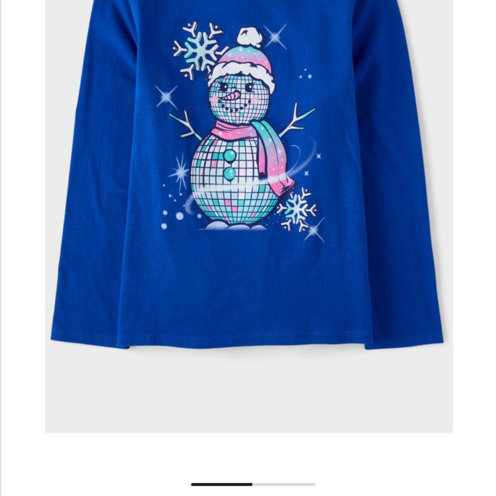 The Children's Place Blue Snowman Long Sleeve Tee